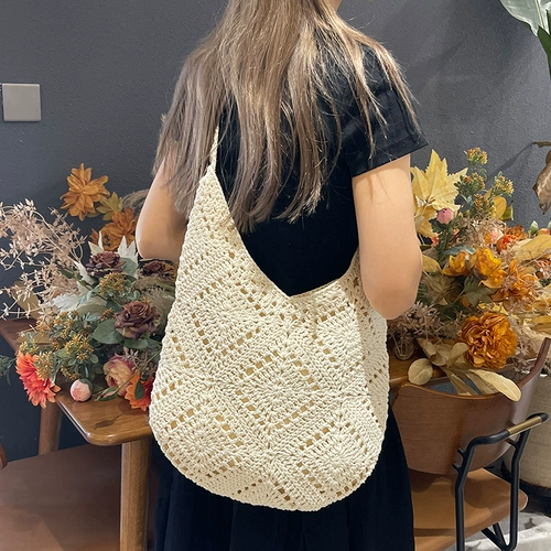 Летняя вместительная и большая сумка через плечо, пляжная универсальная соломенная сумка на одно плечо, пляжный стиль