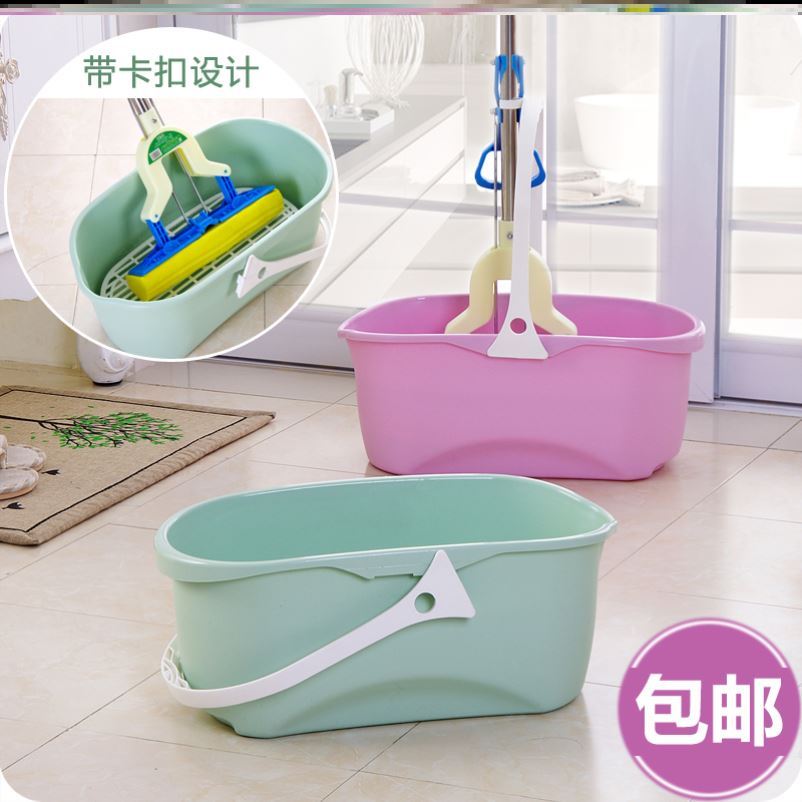 Sloth automatically strengthens the lever Happy hand mop bucket rectangular sewer Home Extruded Mop Head Plastic