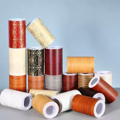 Skirting wall sticker self-adhesive PVC waterproof skirting board solid wood corner frame decorative floor patch line waistline wood grain paper