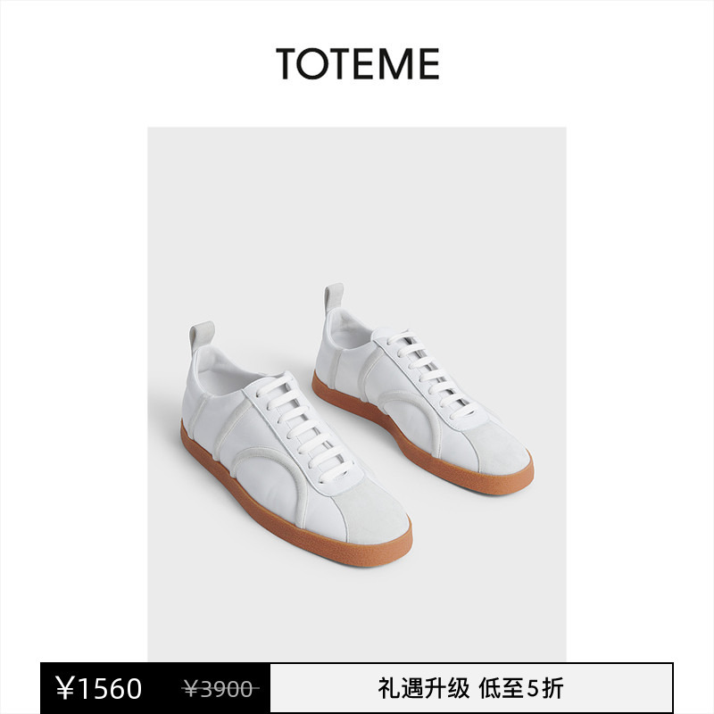 [Discount Selection] Toteme Women's Shoes Off-White Classic Casual Sneakers German Training Shoes White Sneakers