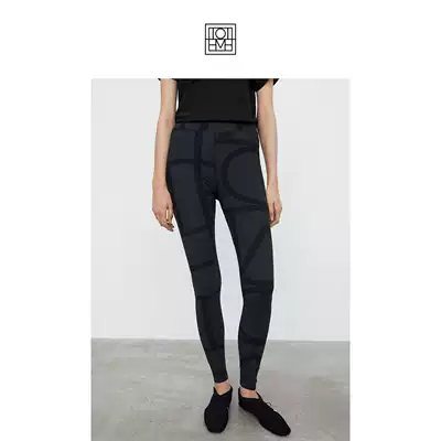 Toteme Women's Black Letter Logo Leggings