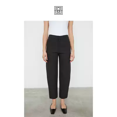 Toteme Women's Black Twisted Needle Pattern Crisp Suit Pants