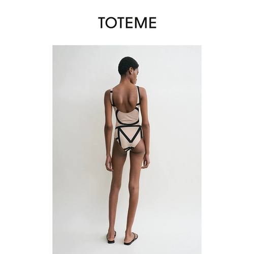 TOTEME Логотип женских коричневых букв, соединенный купальник