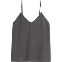 TOTEME Womens 24th Early Autumn New Lead Gray Draped Crepe Camisole Top