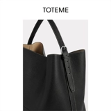 TOTEME Женская черная кожаная сумка-тоут на шнуровке с пряжкой