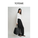 TOTEME Женская черная кожаная сумка-тоут на шнуровке с пряжкой