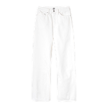 TOTEME Womens Off-White Cotton Mid-Rise Straight Twist Stitch Full-Length Jeans