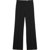 (Summer Discount)TOTEME Womens Black Crepe Flared Slim Fit Evening Trousers