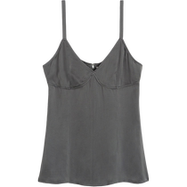 TOTEME Womens Lead Gray Crepe Slim Camisole Top