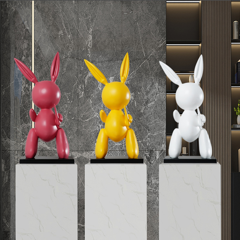 Jeff Koons Rabbit Cartoon Sculpture Decoration Sales Office Model Room Children's Room Modern Living Room Home Soft Decoration