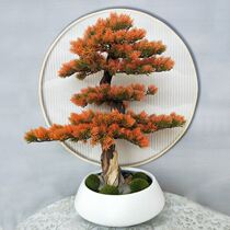 New Chinese simulation welcome pine bonsai micro landscape green living room study model room Handicraft ornaments