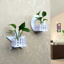 Wall green wall hanging wall Wall flower stand hydroponic plant wall wall decoration bedroom living room glass flower pot vase