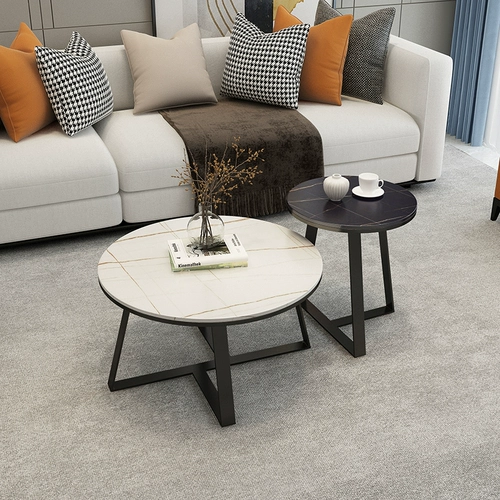Итальянская легкая роскошная каменная доска кофейня круглый чайный стол мраморный журнальный столик простота гостиная дом маленькая квартира