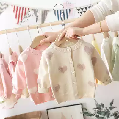 Female baby sweater 2020 Spring and Autumn new children's clothing girl knitwear baby cardigan coat foreign style Korean version