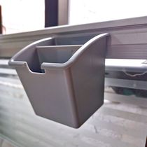 Gray lower hanging seam divided into 2 compartments gray plastic pen holder desk slot pendant stationery storage box