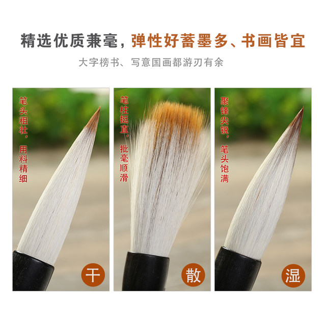 Authentic Zhou Huchen Brush Pen, Mixed Bristle Brush, Suitable for Calligraphy, Suitable for Writing Large Characters in Regular Script, Clerical Script, and Official Script, Flagship Store