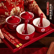 Married toast cup cup with chopstick suit wholesale women with gifts ceramic bowl chopsticks wedding products