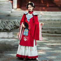 Ming Han clothing female old fashion spring and autumn new flower marry three pieces of long shirt clouds shoulder shoulder embroidery