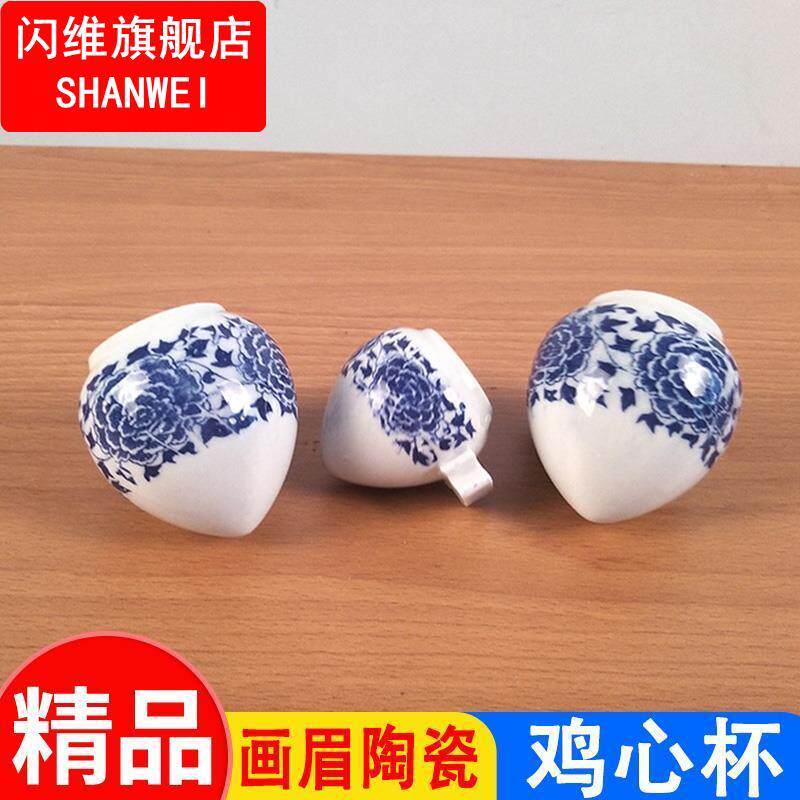 New drawing Eyebrow Ceramic Bird Food Jar Embroidered Chicken Hearts Cup Four Happy Oriole Bird Cage Cups Glass Food Box Accessories