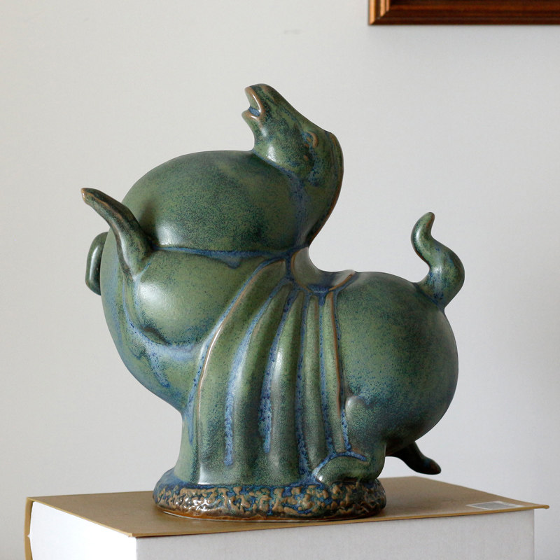 New Chinese classical ceramic fat horse large ornament living room coffee table decoration home decoration model room study soft decoration