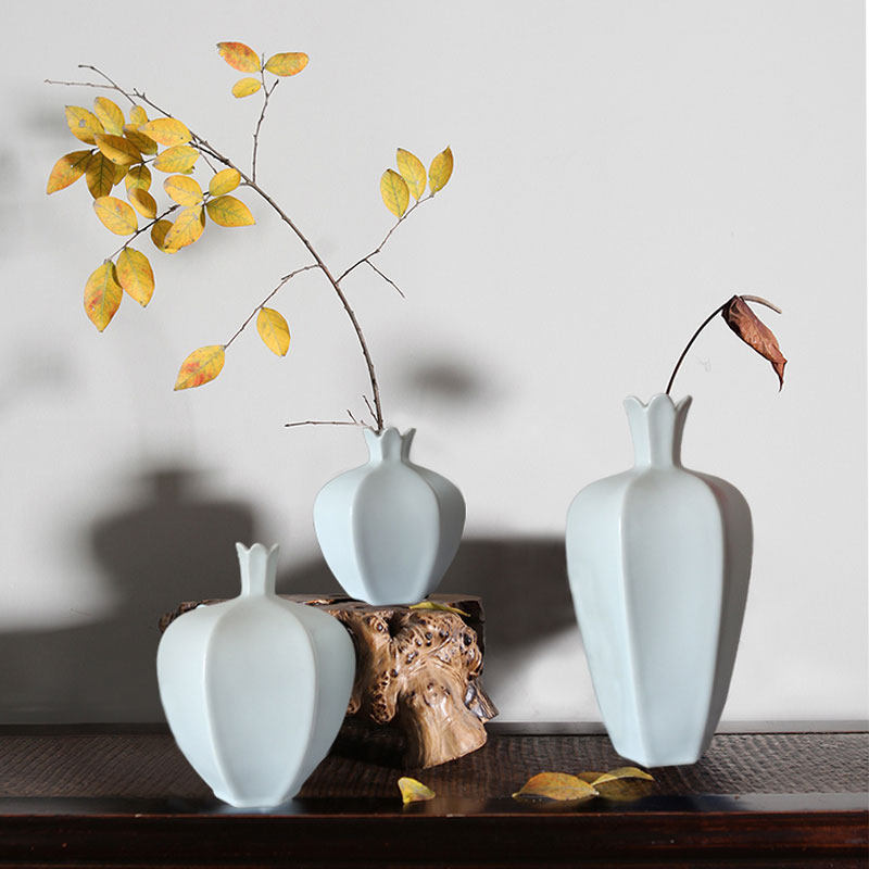 New Chinese table face vase Living room table edge Several cabinet swing pieces TV cabinet Furnishing Ceramic Flowers Interlace