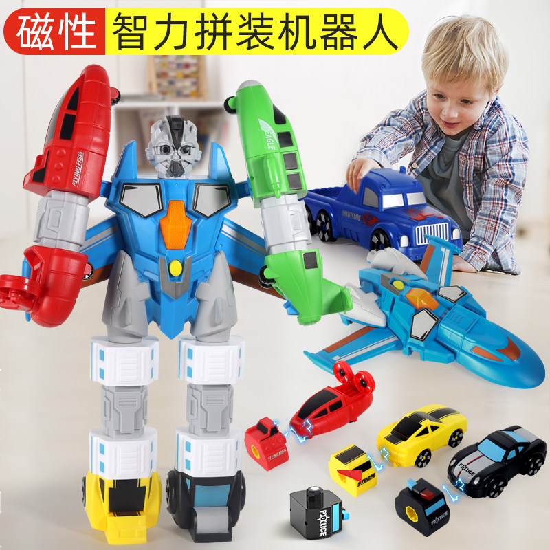 Mipa Bile Magnetic Mecha Transformers 6 Six-in-One Combination 5 Assembled Dinosaur Robot Set Toys