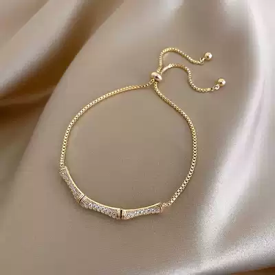 Korean bamboo festival hand female summer sterling silver ins niche design simple light luxury senior feeling girlfriends transfer hand decoration tide