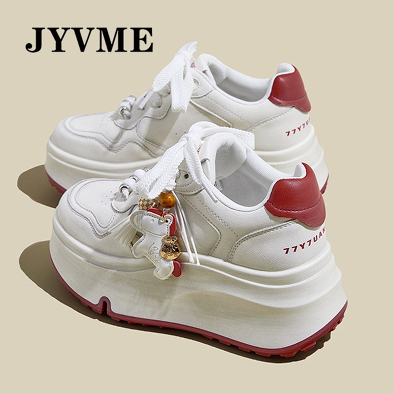 Jyvme Year of the Horse Limited Edition Red Casual Shoes 2026 Spring and Autumn New Style Thick-Soled Height-Increasing 7cm