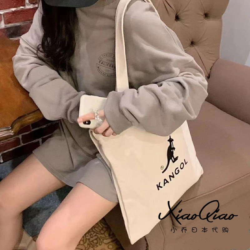 Japan's new KANGOL kangaroo rucksack one-shoulder oblique cross-net red retro simple portable tote bag