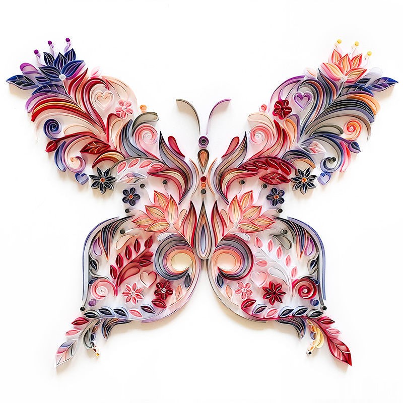 Paper butterfly derivation handmade diy material package yanking handmade suit derivation painting finished product tool derivative works