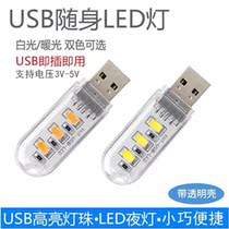 USB small night light computer light keyboard light Mini camping light with housing LED small light lamp charging mobile power supply