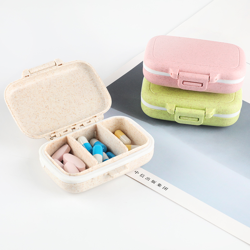 Pill box morning, afternoon and evening portable sub-packaging small mini portable sealed moisture-proof travel daily net red cute timing