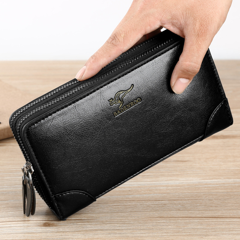 Men's Handbags New Fashion Retro Clutches Leather Small Bags Large-capacity Clutch Bags Card Cases Mobile Wallets
