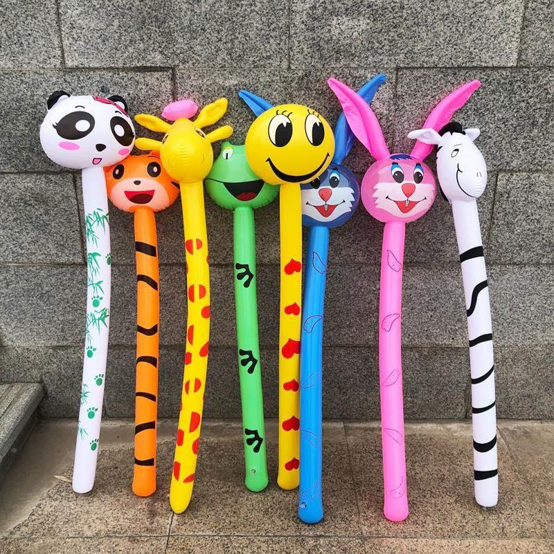 pvc children inflatable long bar giraffe balloon stick blow rabbit baseball baton toy ground for cartoon Animals inflatable-Taobao