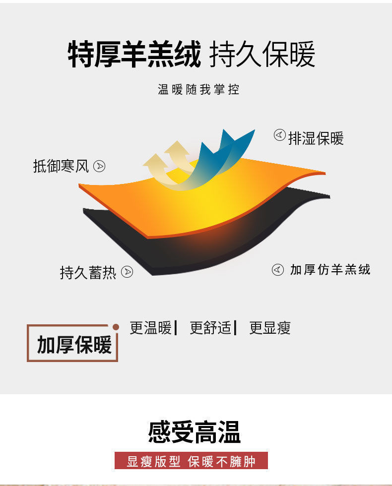 加绒加厚秋冬新款仿羊羔绒运动裤女 图5