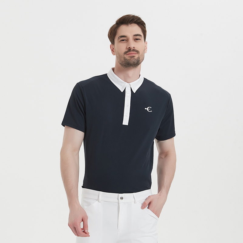 EPONA classic equestrian short-sleeved t-shirt white casual sports top comfortable breathable micro-elastic men's riding equipment