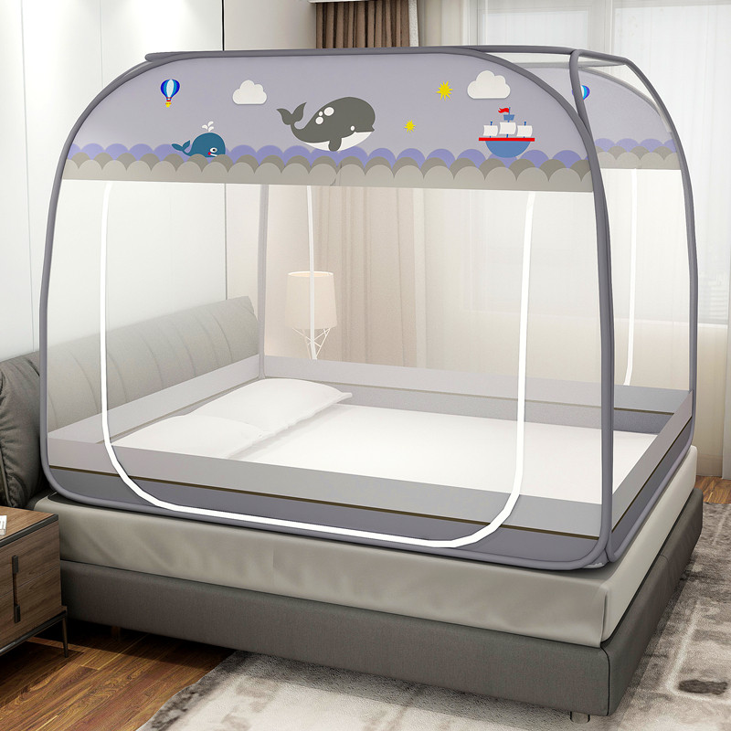 No installation mosquito net household yurt large square top without Bracket 1 2m bed tent foldable 1 5m bed double