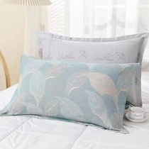 Chen set is sinking whole head silk cover light luxury spun yarn pure cotton pillowcase a pair of envelope style single household absorbent