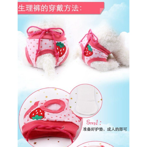 Санитарные салфетки биологические штаны Тедди домашний питомец тетушка маленькая середина середины собак капельные штаны Брохин во время менструации во время менструации собак и собак шарф