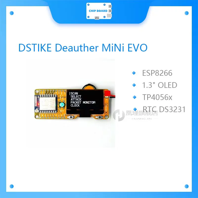[DSTIKE Deauther MiNi EVO (4MB ESP-07+1.3OLED+RTC DS3231) ESP]