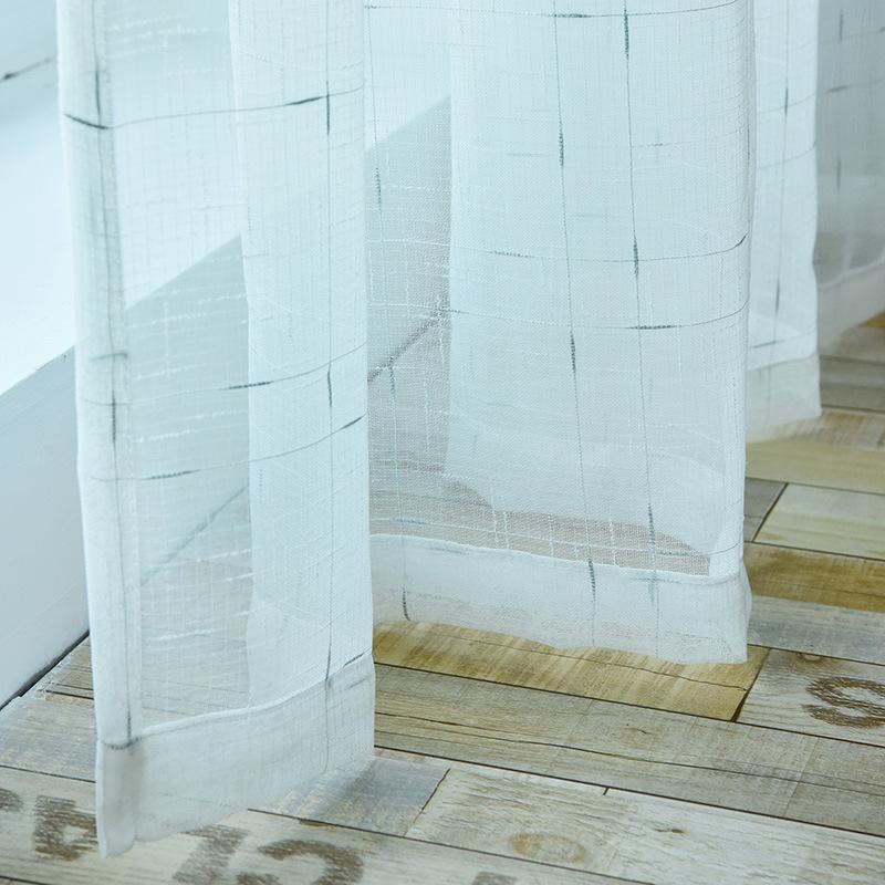 Linen Tulle Curtain Window Screening Drapes for Living Room