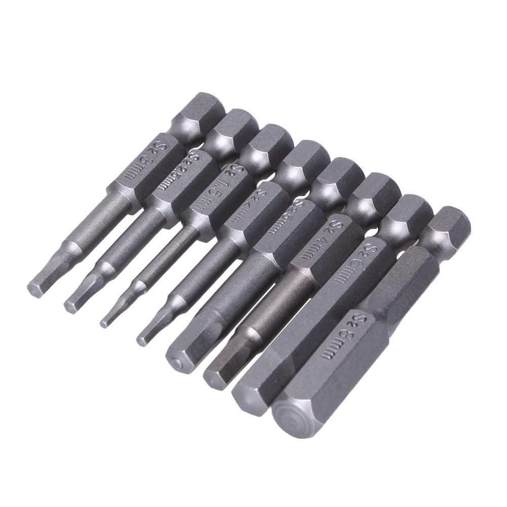 8pcs set 50mm 1 4 Hex Shank Magnetic Screwdriver Bit Kits Al