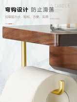 Bathroom roll holder light luxury creative roll paper storage rack punch-free toilet cell phone tissue box wall hanging solid wood