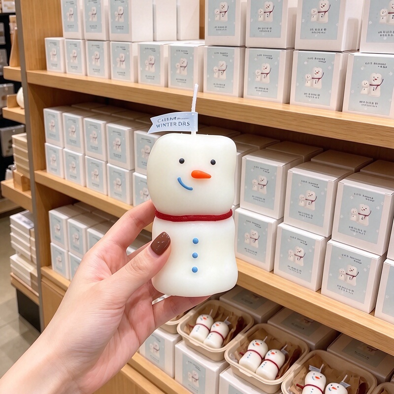 [Christmas Small Gifts] Snowman Scented Candles, Fragrance Souvenirs, Christmas Decorations, Atmospheric Ornaments