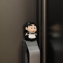 Maid Crayon Shin-chan door handle decoration entrance door smart lock door doll ornaments anti-collision protection