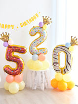 Birthday Digital Balloon Fittings Party Decorated Doughnuts Digital Column Childrens Childrens Childrens Childrens Year Scene Arrangement
