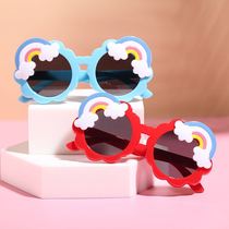 Children Rainbow sunglasses Fashion sunglasses Decorative Glasses Cute Sunscreen for male and female children Baby photo Anti-UV