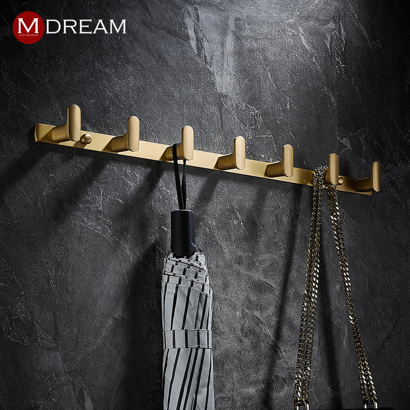 Nordic Wind Bedroom Door Rear Hook Full Copper Solid Hung Clothes Hook Wall-mounted Light Lavish Bathroom Clothing Boots Row Hook Wall-Taobao