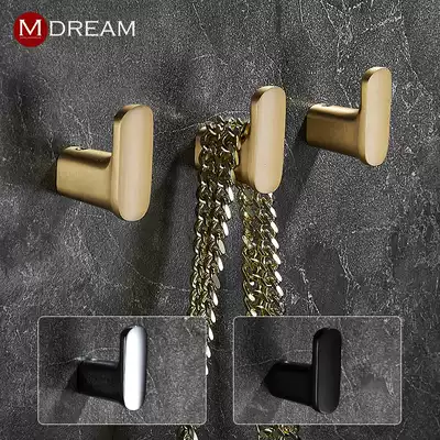 All copper solid light luxury bathroom porch hook single hook bedroom adhesive hook black cabinet handle hotel project
