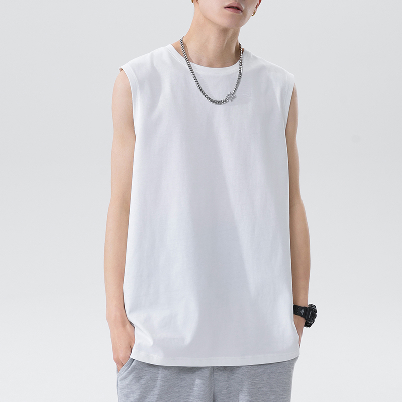 Men's Summer Trendy Sports Vest ins Pure Cotton Fitness Sleeveless Vest White Undershirt Short-Sleeve T-Shirt Men's Summer Trendy Sports Vest ins Pure Cotton Fitness Sleeveless Vest White Undershirt Short-Sleeve T-Shirt